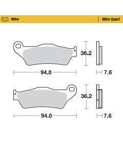 Moto-Master Nitro Racing Brakepads KTM: 125-200-250-300-350-360-380-440-500, Al - 93022