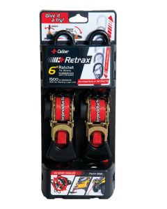 Caliber Retrax 6' Self rewind tiedown strap kit (2pc)