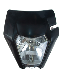 Forte Headlight-Frontmask, KTM-Style 17-, Black, inc. Rubberstraps