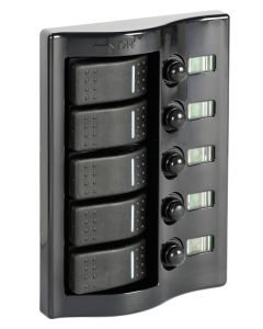 Osculati 5-switch panel, graphite Marine - M14-843-05