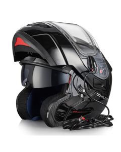 MT Atom flip-up helmet with electric visor, black