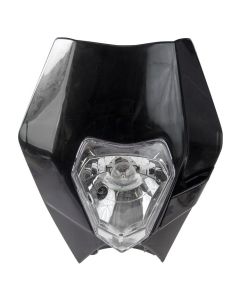 Forte Headlight-Frontmask, Universal / KTM, Black, inc. Rubberstraps