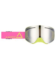 AMOQ Vision Vent+ Magnetic Goggles Pink-HiVis - Silver Mirror