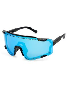 AMOQ Align Performance Sunglasses Black Splash - Ice Blue Mirror