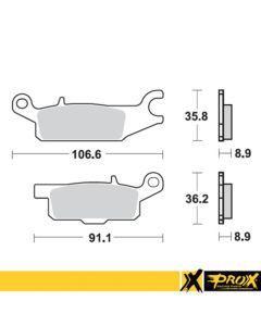 ProX Rear Brake Pad YFM550/700F Grizzly '07-15 (Right) - 37.285102