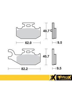 ProX Rear Brake Pad YXR660 Rhino '04-06 (Left) + YFM700R Rap - 37.226102
