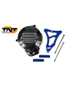 TNT Flywheel & Sprocket cover, Black/Blue, Derbi Senda <-05 (306-4100-4)