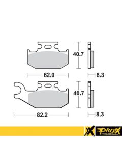 ProX Front Brake Pad LT-A400 '08-11 + LT-A450 '07-10 (Right) - 37.246102