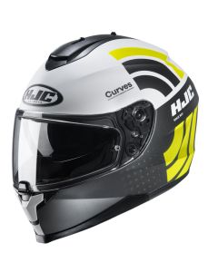 HJC Helmet C70 Curves White/Gray/Fluo yellow MC4HSF