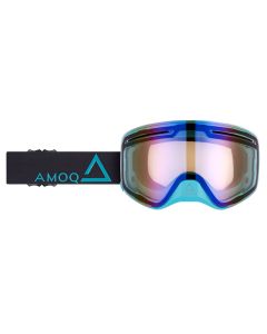 AMOQ Vision Vent+ Magnetic Goggles Black-Turqoise - Blue Mirror