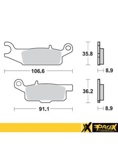 ProX Rear Brake Pad YFM550/700F Grizzly '07-15 (Left) - 37.275102