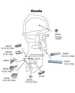 Perf metals anode, Plate Honda Marine - 126-1-000270