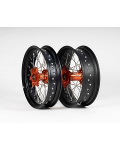 Sixty5 KTM Supermoto Black/Orange wheel set 3.5-17/5.0-17