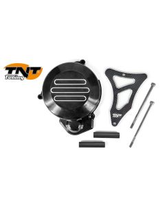 TNT Flywheel & Sprocket cover, Black/Carbon-style, Derbi Senda <-05 (306-4100-9)