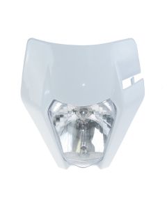 Forte Headlight-Frontmask, KTM-Style 17-, White, inc. Rubberstraps