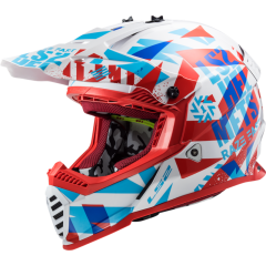 LS2 Helmet MX437 Fast Evo Mini Funky Red/White
