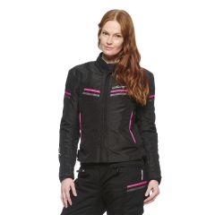 Sweep Spirit waterproof ladies textile jacket, black/pink