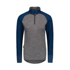 SVALA Shirt Merino Extreme Zip-Neck raglan blue/grey