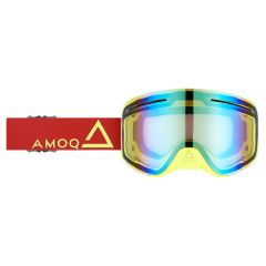 AMOQ Vision Vent+ Magnetic Goggles Red-HiVis - Gold Mirror