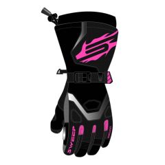 Sweep Recon ladies snowmobile glove, black/pink