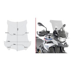 Givi Specific screen, smoked 44 x 47 cm (H x W) BMW F750GS/F850GS (18-19) (D5127S)