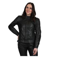 Sweep Daytona waterproof ladies leather jacket, black