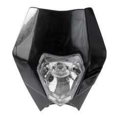 Forte Headlight-Frontmask, Universal / KTM, Black, inc. Rubberstraps