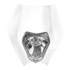 Forte Headlight-Frontmask, Universal / KTM, White, inc. Rubberstraps