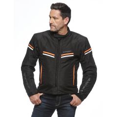Sweep Spirit waterproof textile jacket, black/orange
