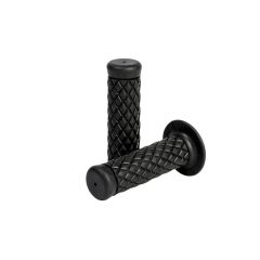 Handgrips, Cafe style, Black for Ø 22 mm (7/8&quot;) (45-1205B)