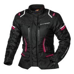 Sweep Outback waterproof ladies textile jacket, black/pink, D-fitt