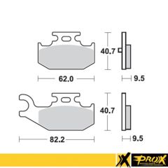 ProX Rear Brake Pad YXR660 Rhino '04-06 (Left) + YFM700R Rap - 37.226102