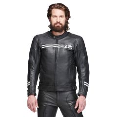 Sweep Union leather jacket, black/white