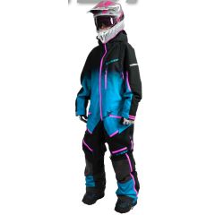 Sweep Tundra Insulated ladies monosuit, blue-black fade/pink