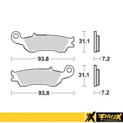 ProX Front brake Pad YZ125/250 '08-20 + YZ250F/450F '08-19 (400-37-105802)