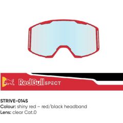 Spect Red Bull Strive MX Goggles Single lens Red/Black clear