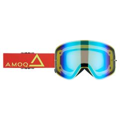 AMOQ MX Goggles Vision Magnetic Red-HiVis - Gold Mirror