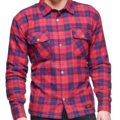 Sweep Manitou ladies MC flannel shirt, blue/red
