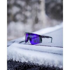 AMOQ Comet Sunglasses Black Splash - Blue Mirror