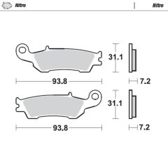 Moto-Master Brakepads Yamaha front: YZ125/250 2008&gt;, front YZF250 2007&gt;, front (94921)