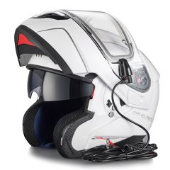 MT Atom flip-up helmet with electric visor, white