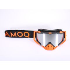 AMOQ Aster Snow Goggles Black-Orange Silver Mirror