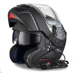 MT Atom flip-up helmet with electric visor, matt black